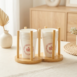 Wooden Cups Organizer